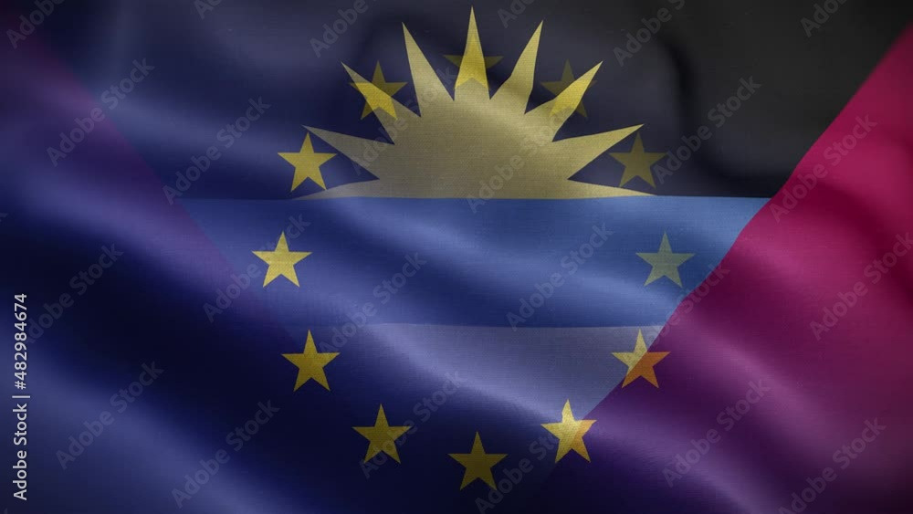 EU Antigua and Barbuda Flag Loop Background 4K EU Antigua and Barbuda Flag Loop Background 4K
