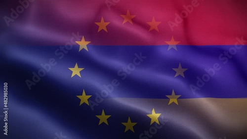 EU Armenia Flag Loop Background 4K