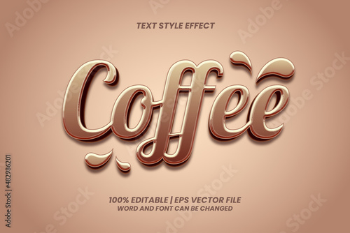 Editable text effect - Coffee embossed 3d style