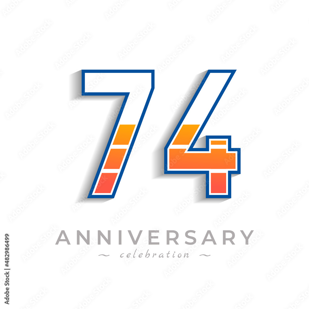 74 Year Anniversary Celebration with Charging Icon Battery for Celebration Event, Wedding, Greeting card, and Invitation Isolated on White Background 74 Year Anniversary Celebration with Charging Icon Battery for Celebration Event, Wedding, Greeting card, and Invitation Isolated on White Background