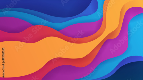 Modern dynamic wave stripes colorful abstract geometric design background for business, card, presentation, brochure, banner, and wallpaper