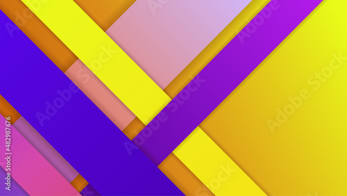 dynamic shape purple yellow colorful abstract geometric design background