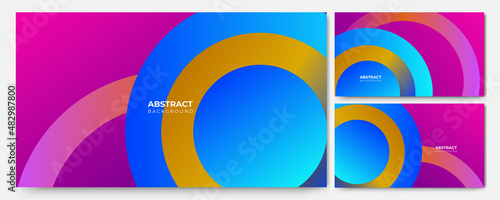 Set of abstract modern trendy minimal colorful background. Dynamic shapes composition with modern hipster futuristic graphic. Vector abstract background texture design, bright poster, banner