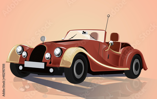 Classic car in retro style vector illustration