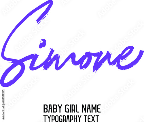 Purple Color Lettering Sign in Stylish Typography Text Baby Name Simone