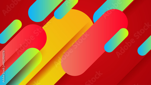 dynamic shape red blue orange colorful abstract geometric design background