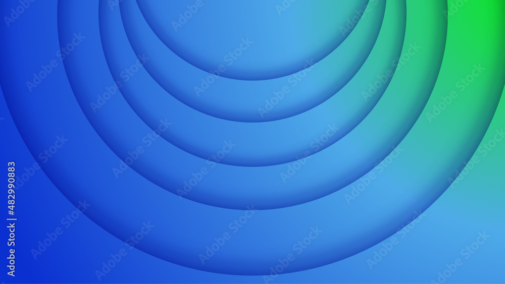 Obraz premium dynamic papercut style blue colorful abstract geometri design background