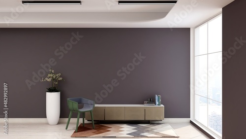 modern office lounge wall logo mockup