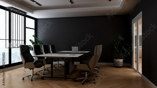 modern office meeting room for company wall logo mockup © Ayyathullah Ahmad