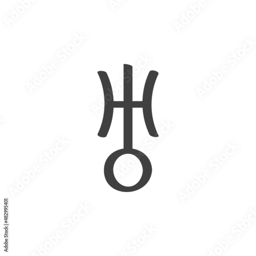 Uranus astrology sign line icon