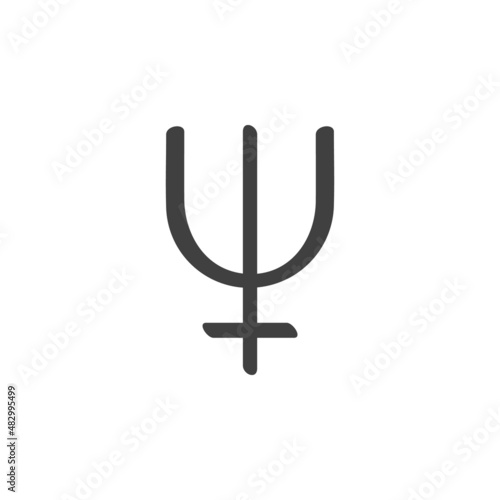 Neptune astrology sign line icon