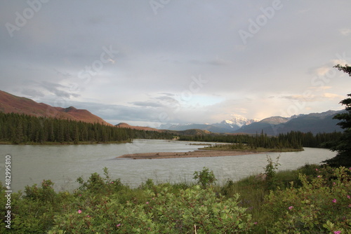 Evening On The Athabasca River  Jasper National Park  Alberta