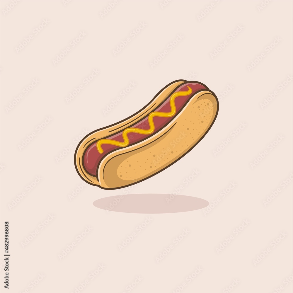 cute cartoon hot dogs. vector illustration for mascot logo or sticker cute cartoon hot dogs. vector illustration for mascot logo or sticker