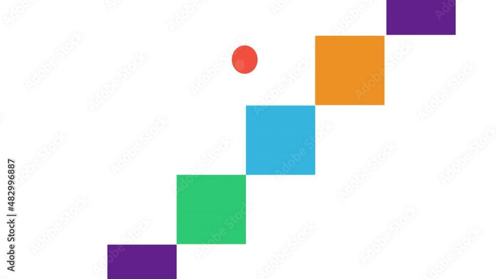 Ball is on the stairs. Animation of a rolling ball on the stairs, the alpha channel is turned on. Cartoon Ball is on the stairs. Animation of a rolling ball on the stairs, the alpha channel is turned on. Cartoon