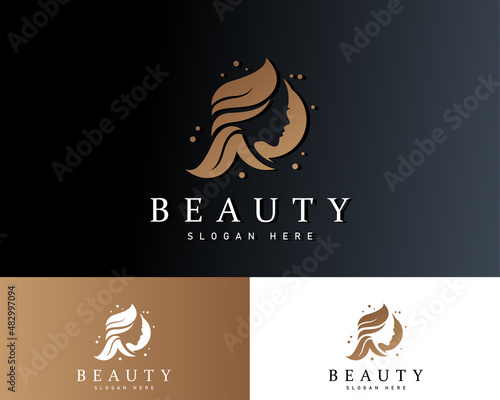 beauty logo creative natural salon massage design template emblem