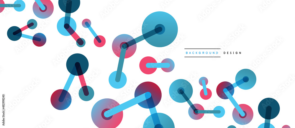 Abstract background. Round dots connected by lines. Trendy techno business template for wallpaper, banner, background or landing Abstract background. Round dots connected by lines. Trendy techno business template for wallpaper, banner, background or landing