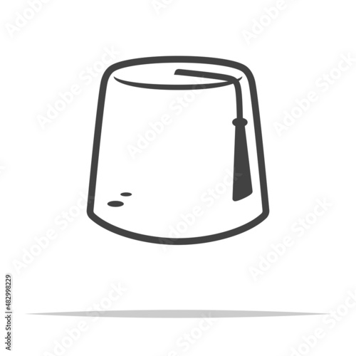 Fez hat outline icon transparent vector isolated