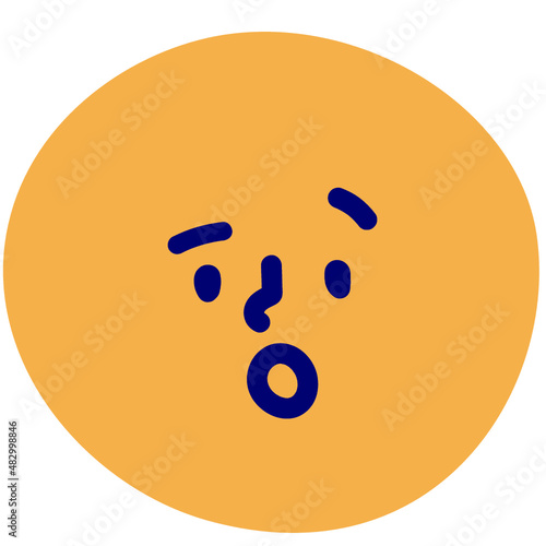 Face with raised eyebrow vector illustration in flat color design