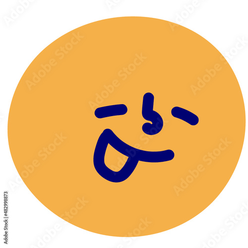 Stick out tongue vector illustration in flat color design