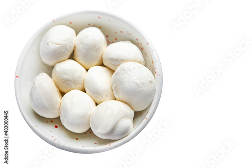 mini mozzarella cow or buffalo milk fresh portion dietary healthy meal food diet still life snack on the table copy space food background rustic top view