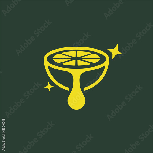 Lemon essence oil icon logo. usable for brand, business and company logos. flat design logo template. vector illustration