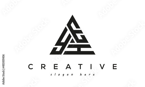 YEH creative tringle three letters logo design photo