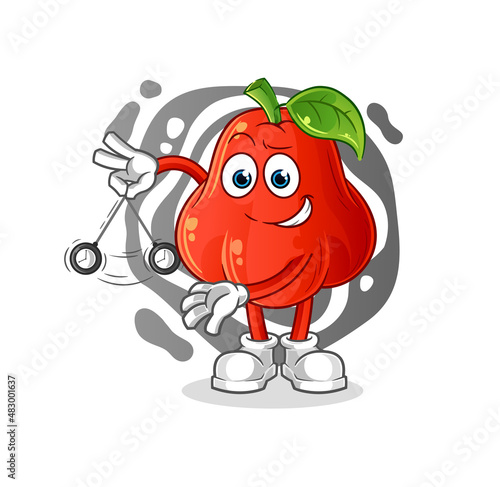 water apple hypnotizing cartoon. cartoon mascot vector