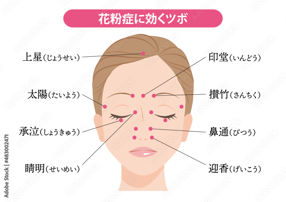 Fototapeta premium 花粉症に効くツボ