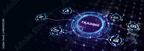 FOREX TRADING, new business concept. Business, Technology, Internet and network concept. 3d illustration