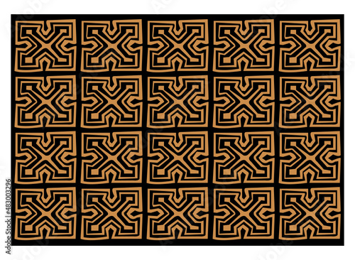 pattern of mola from panama gunyala sanblas photo