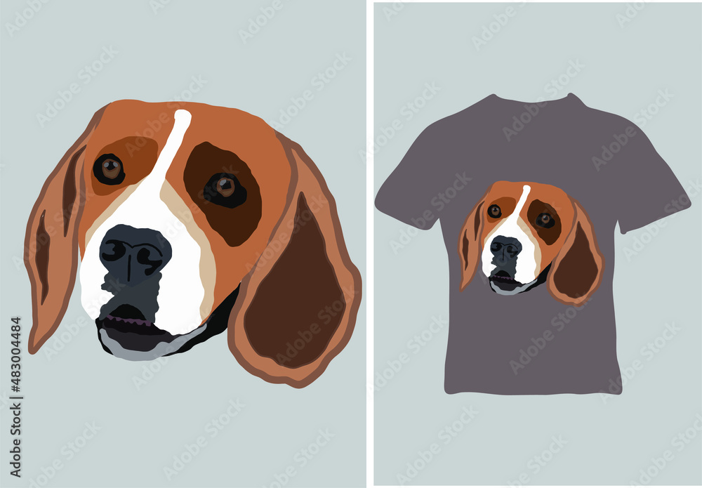 Close-up of a dog's head. The vector illustration is ready to print on t-shirts, apparel, posters and more. Close-up of a dog's head. The vector illustration is ready to print on t-shirts, apparel, posters and more.