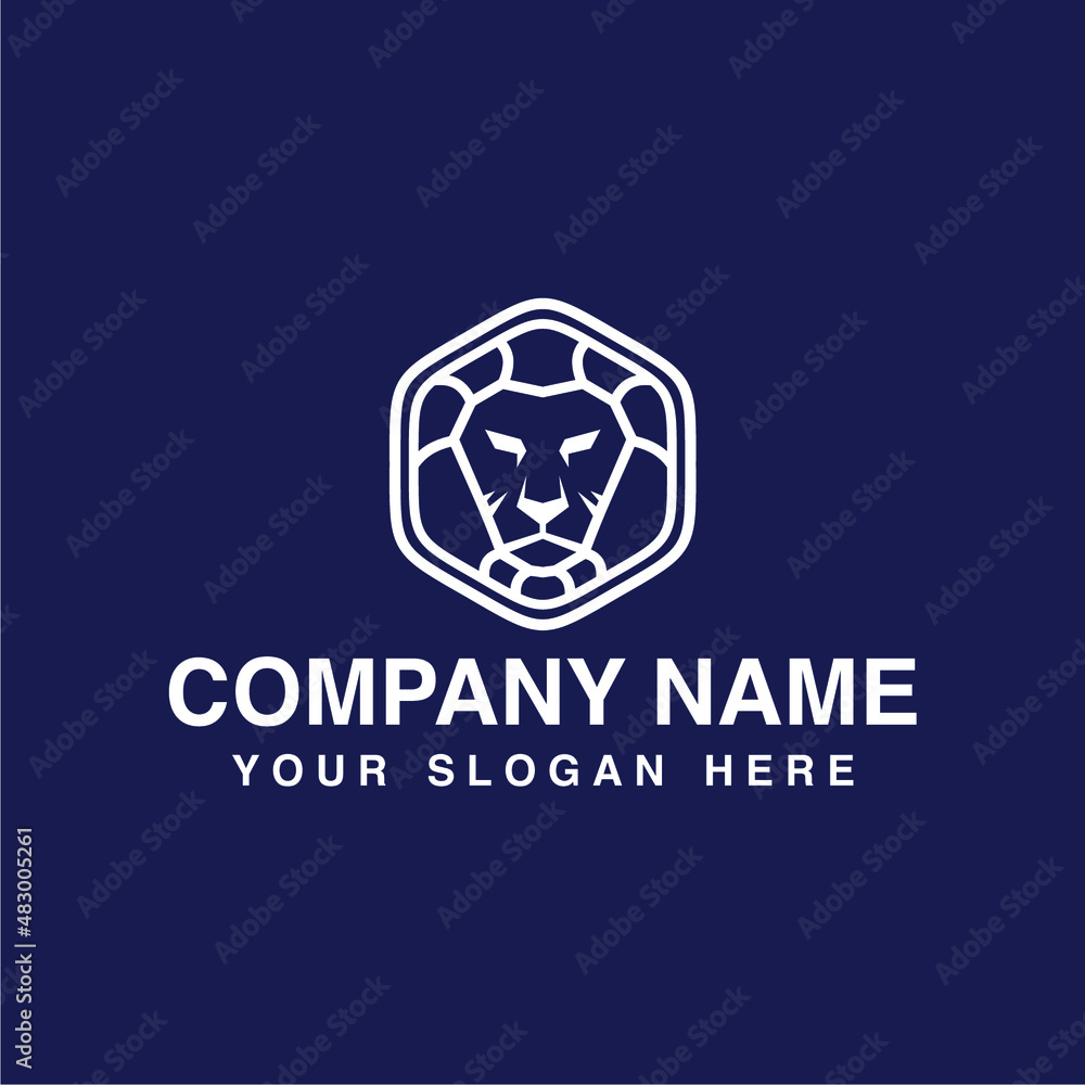 hexagon lion logo hexagon lion logo
