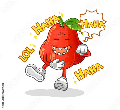 water apple Laugh Out Loud character. cartoon mascot vector