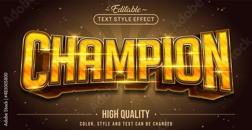 Foto Editable text style effect - Champion text style theme.