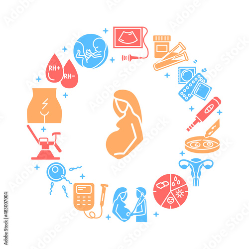 Gynecology and obstetrics round banner