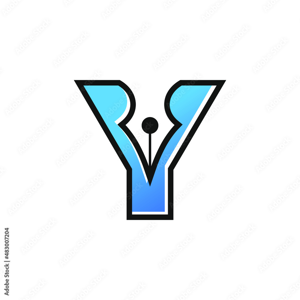Letter Y Pen Logo Design Template Inspiration, Vector Illustration. Letter Y Pen Logo Design Template Inspiration, Vector Illustration.