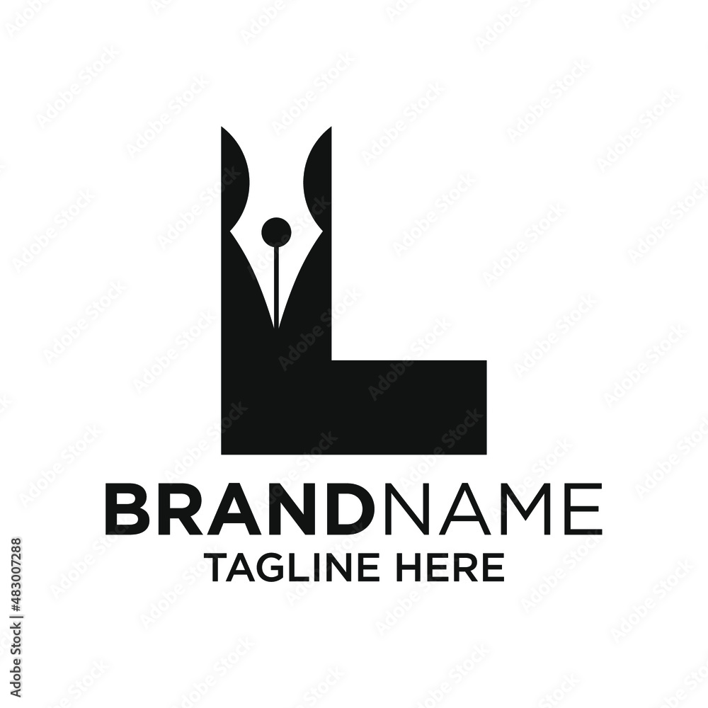 Letter L Pen Logo Design Template Inspiration, Vector Illustration. Letter L Pen Logo Design Template Inspiration, Vector Illustration.