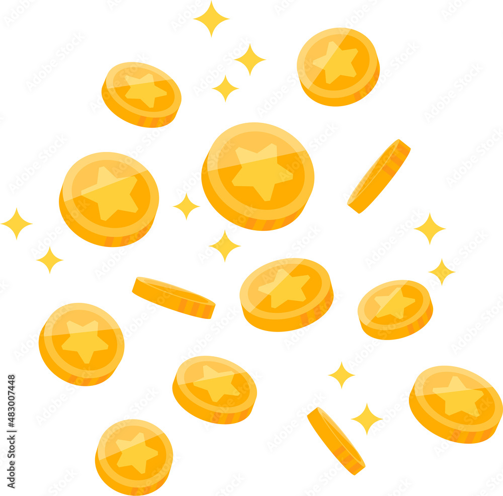 散らばる星マークのコイン メダル Stock ベクター Adobe Stock