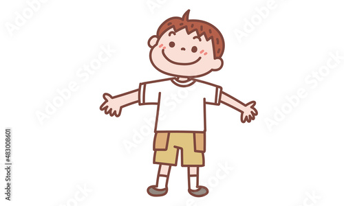 深呼吸をする男の子