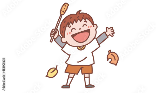 ガマを持つ男の子