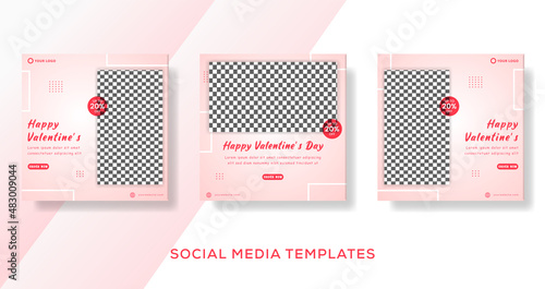 valentines cake shop banner template post for social media