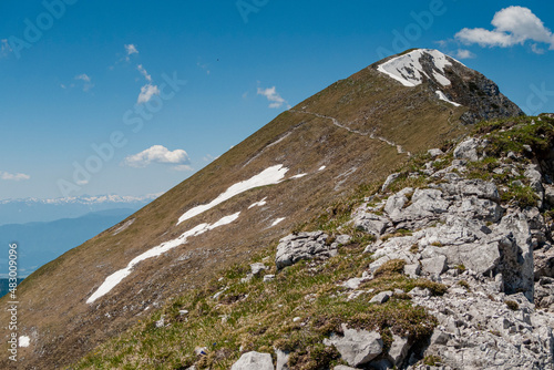 View of the top of Veliki vrh in the Kamnik-Savinja Alps, Slovenia