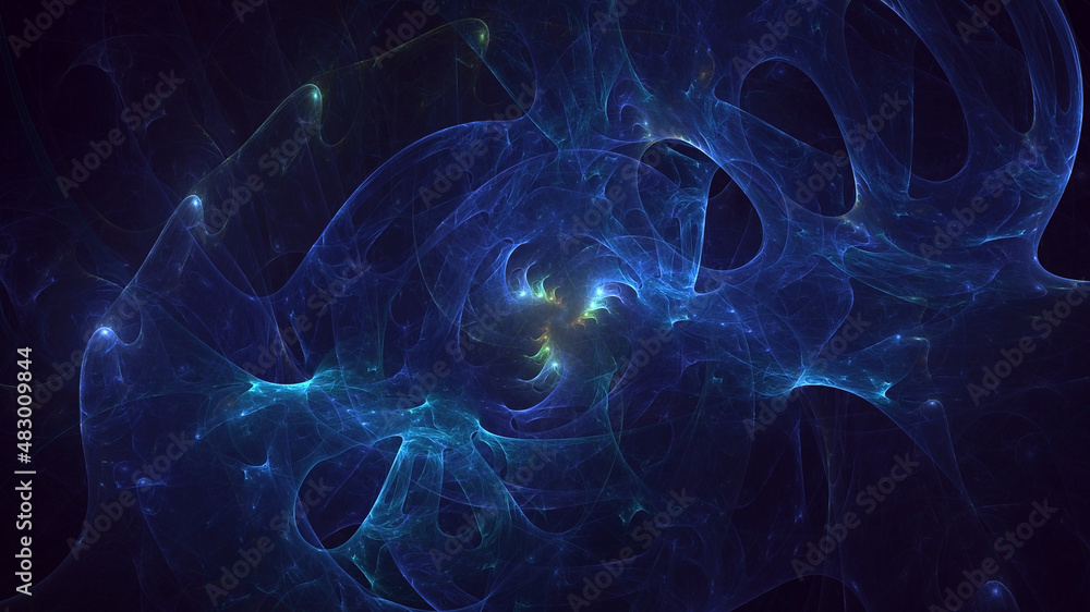 Fototapeta premium 3D rendering abstract multicolor technology fractal light background