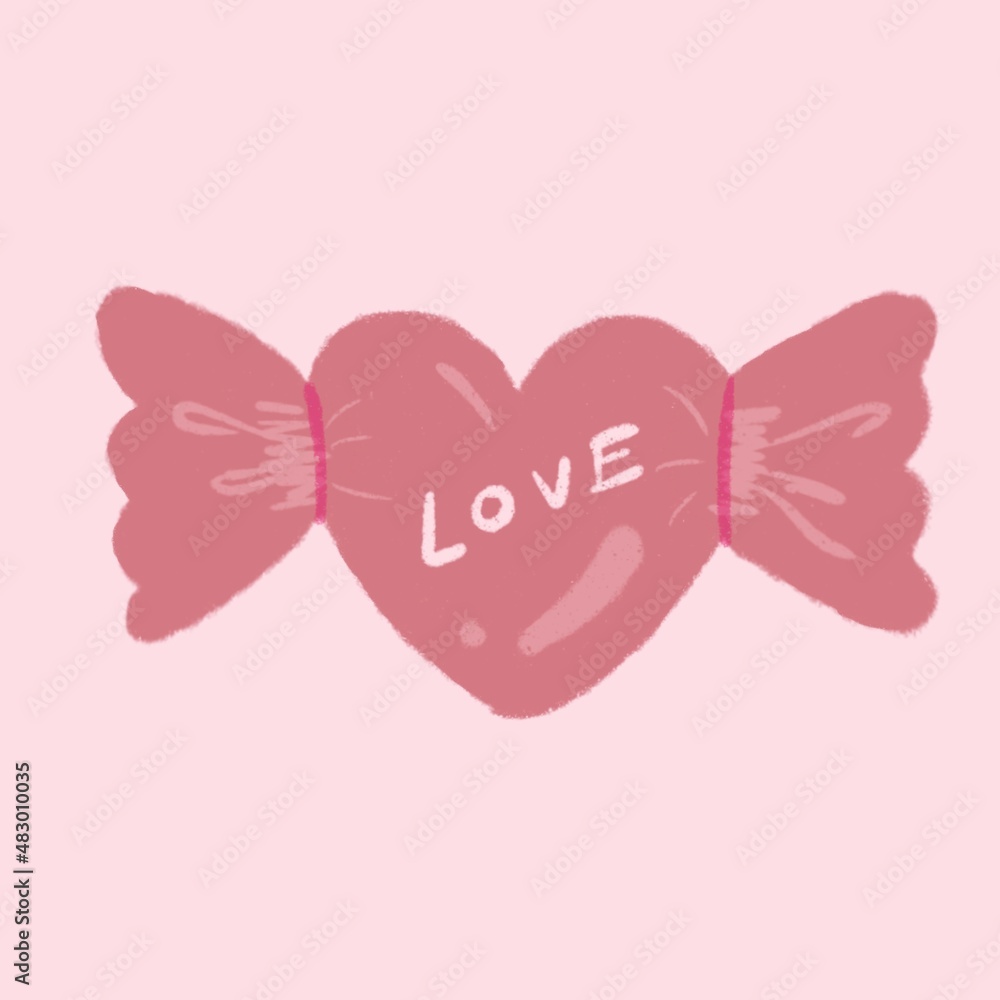 Lovely pink sweet for Valentine's day gift, hand drawing style Lovely pink sweet for Valentine's day gift, hand drawing style