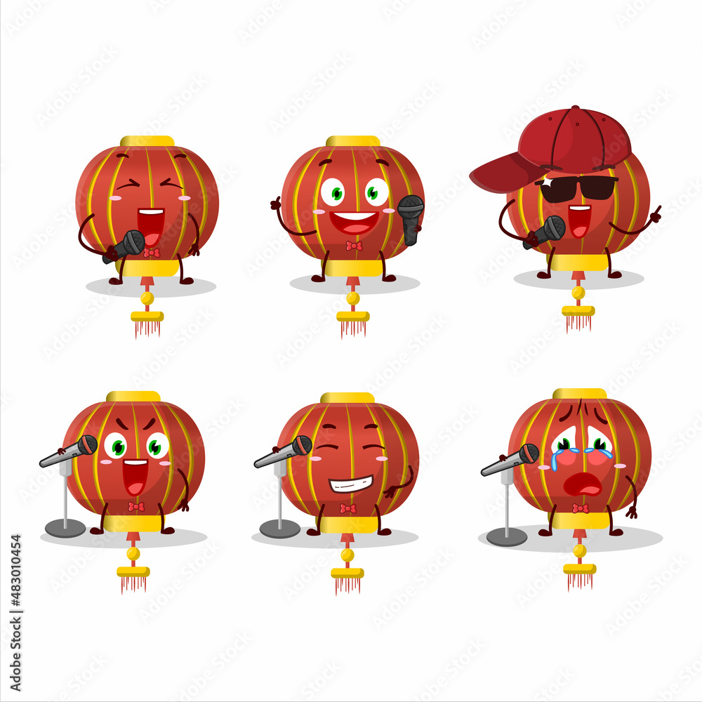 A Cute Cartoon design concept of red chinese lamp singing a famous song A Cute Cartoon design concept of red chinese lamp singing a famous song