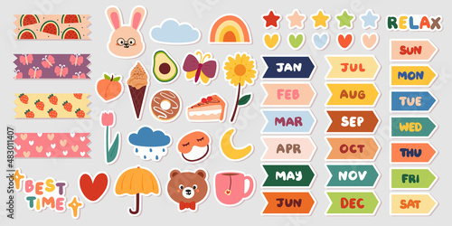 cute planner sticker for student, diary