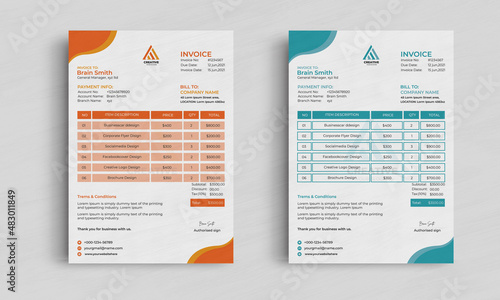 Professional business invoice template design