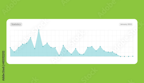 Illustration display of statistics for 30 days with green background