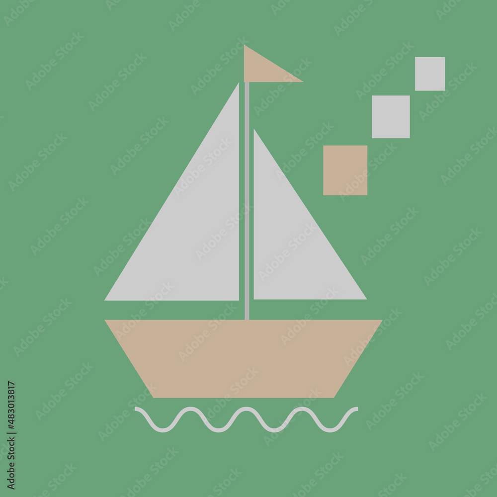 Picture of a boat on a green background. Can be used to design ceramic tiles.
Picture of a boat on a green background. Can be used to design ceramic tiles.