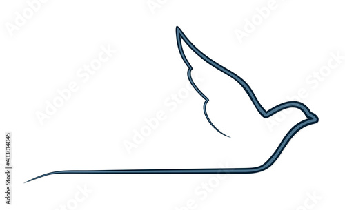 The Symbol of a blue flying pigeon.